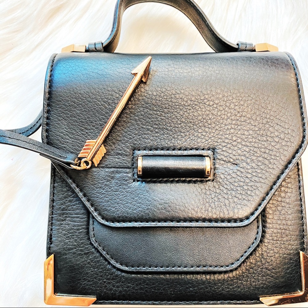 Mackage Rubie Top Handle Gold Arrow Bag EUC - Picture 9 of 14